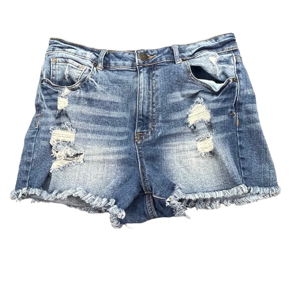 Tokyo Darling Super High Waisted Shorty Shorts Women's Size 8 Distressed Denim